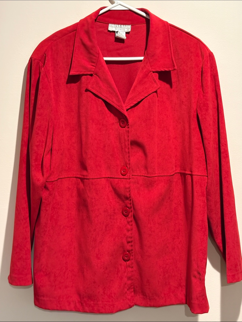 Dress Barn Red Button Down Long Sleeve Shirt